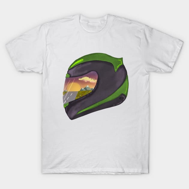 An epic landscape reflected in your visor! T-Shirt by TeteBrage